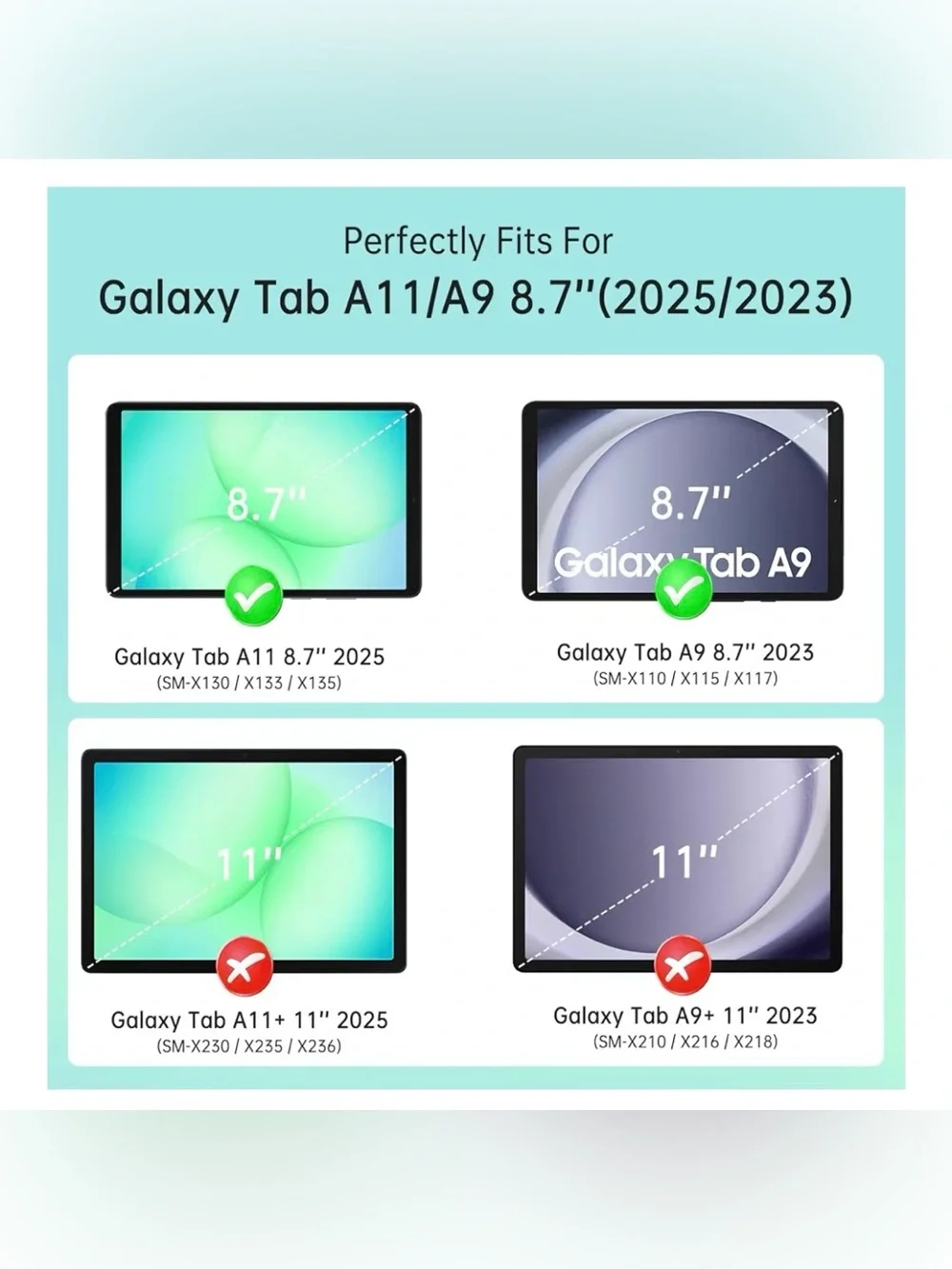 Cobak For Samsung Galaxy Tablet A11/A9 8.7 Hard Back Case